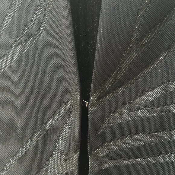 MING WANG OPEN CARDIGAN SWEATER WOMEN Sz SMALL BLACK FLORAL LONG SLEEVES - Picture 7 of 13